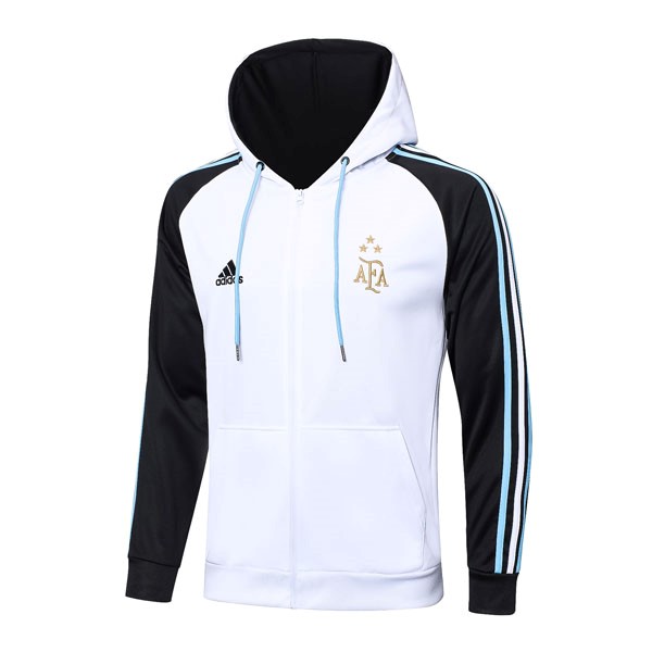 Top Chandal Con Capucha Argentina 2022 2023 Blanco Negro